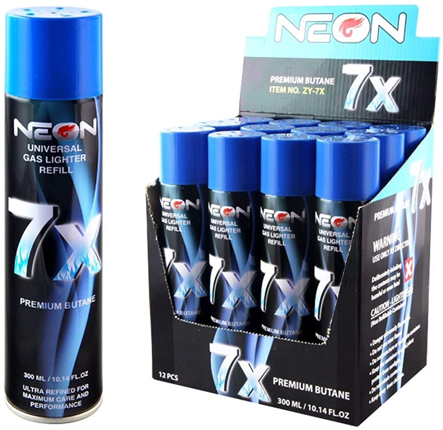 Neon 7x Refined Butane Gas 300ml (12 Cans)